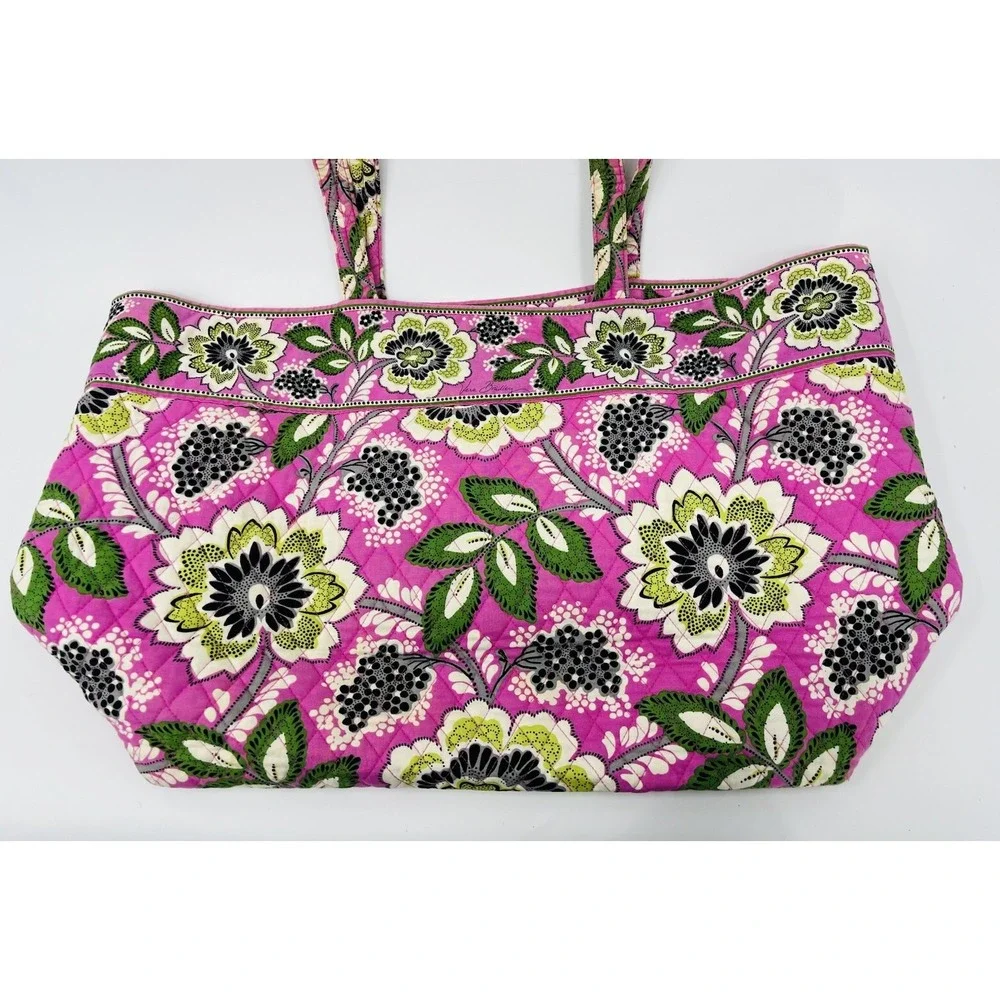 Vera Bradley Large Tote Bag Priscilla Pink Retired Quilted Shoulder Bag
